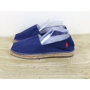 New Ralph Lauren Polo Shoes Mens 9.5D Blue Espadrilles Cevio Slip Sandals Preppy